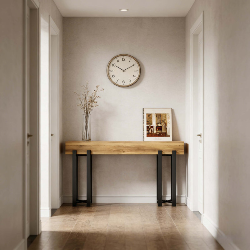 Office Display Shelf,Modern-Style Console Table,Long Sofa Table, Light Brown