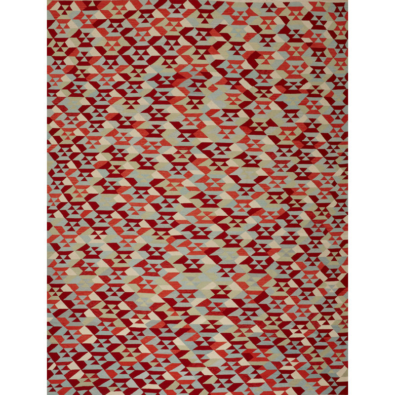 Geometric Area Rug in Red/Orange