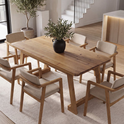 63" solid wood dining table