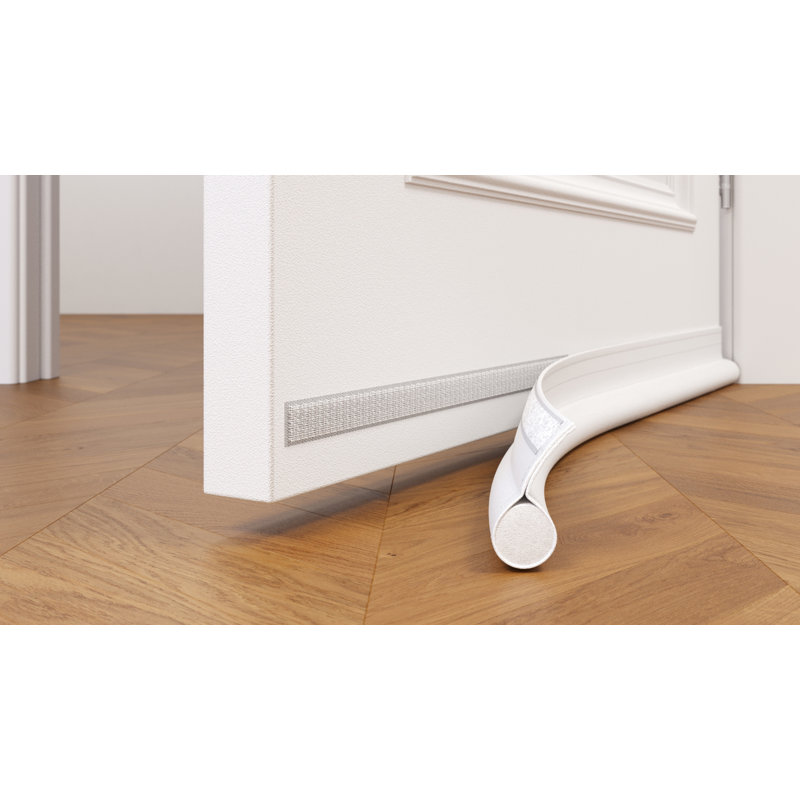 Under Door Draft Blocker - Door Draft Stopper 32 To 38 Inches - Weatherproofing Door Seal Strip - Draft Stopper For Bottom Of Door - Noice Reduction Sound Proof Door Draft Blocker White
