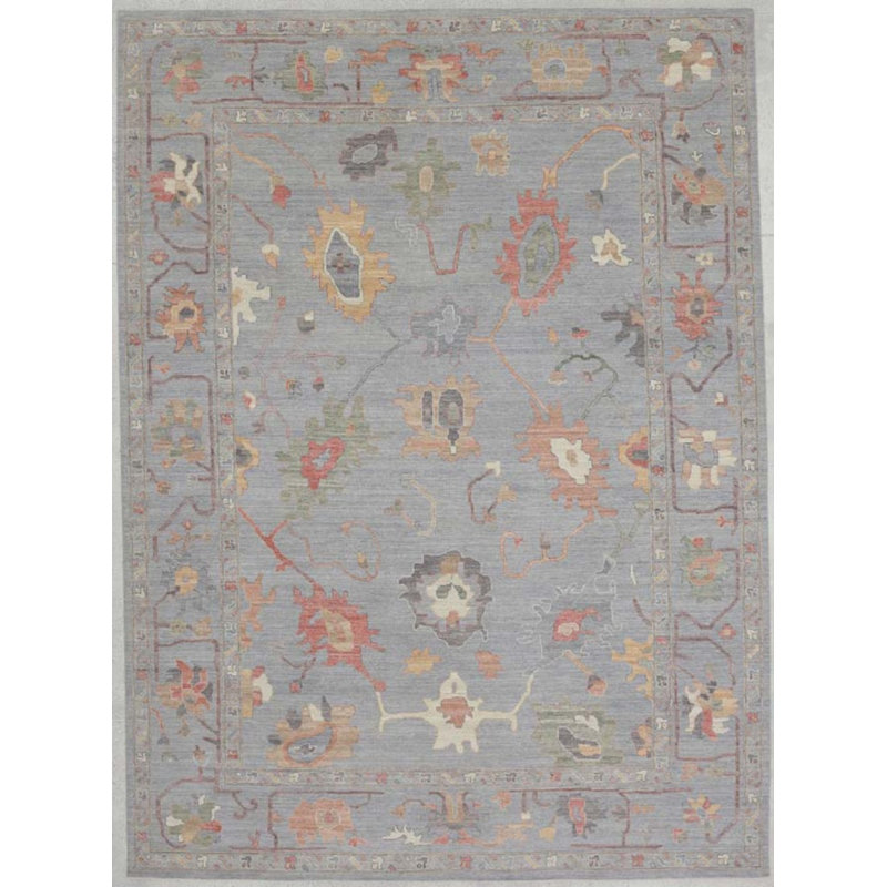 Oushak Collection, Transitional One-of-a-Kind Rectangle 10' X 13'9" Hand Knotted Area Rug