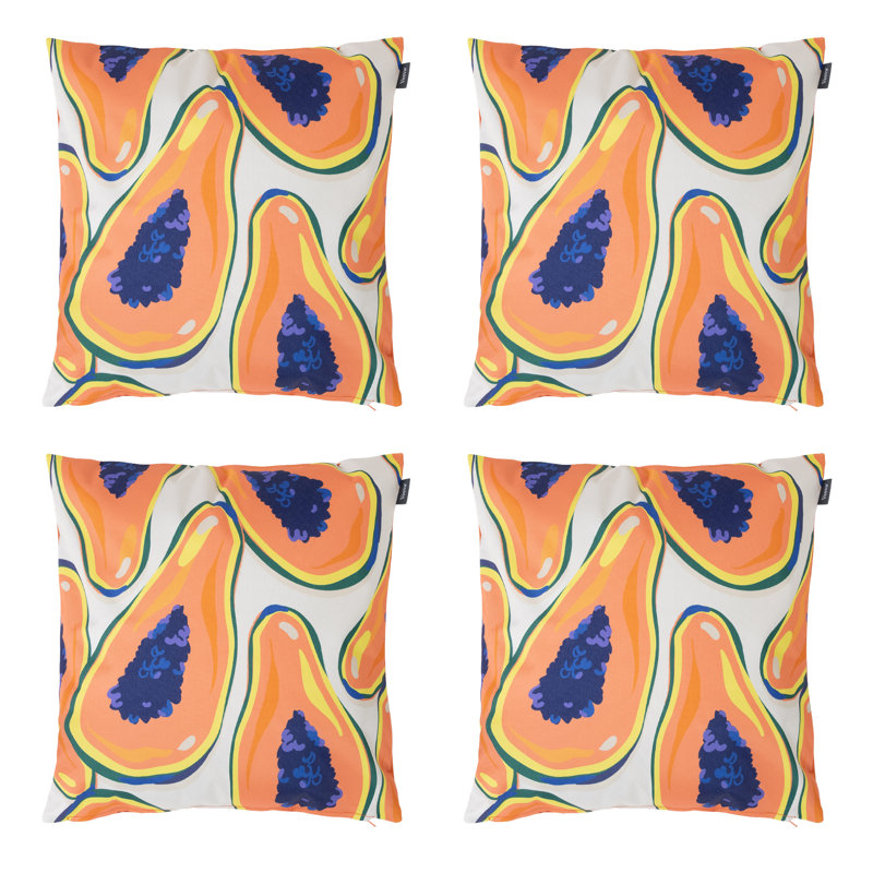 Bean Bag Bazaar Papaya Fruit Print Cushions, Multicoloured