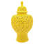 25" Carved Temple Jar - Celadon-852018741