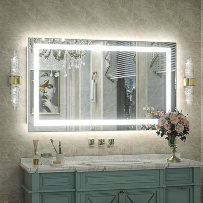 Front & Back LED Anti-Fog Tempered Glass Bathroom/Vanity Mirror - Basics by Wayfair™
