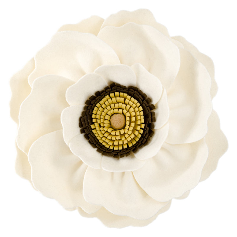 Coussin décoratif décoratif 3D, H 12 po x l 12 po, Blanc crème