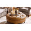 Idalia 40"W Traditional Genuine Leather Ottoman with Tufted Top Nailhead Trim and Caster Wheels-2129748241
