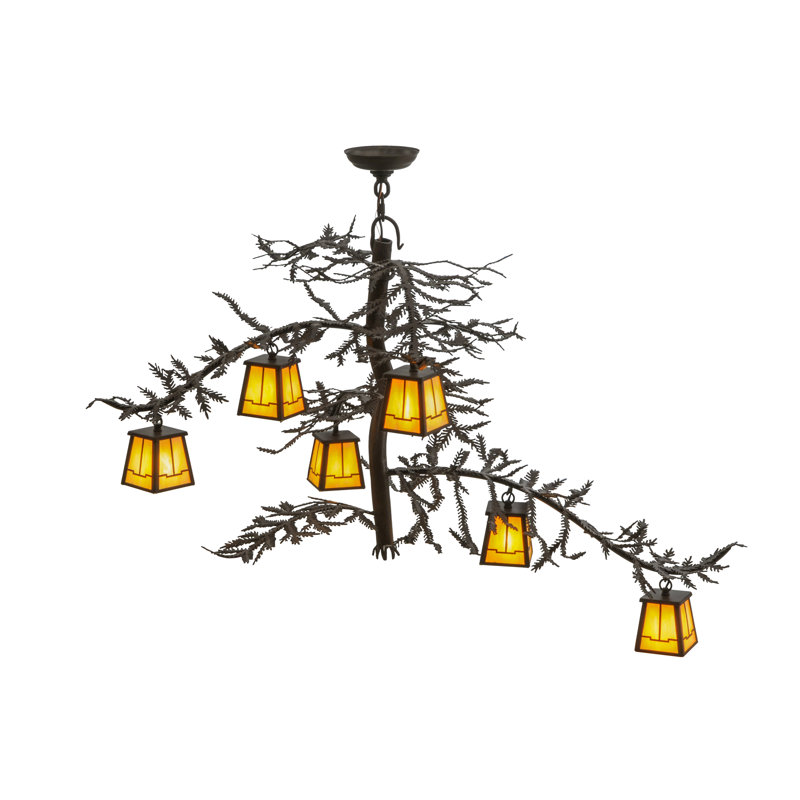 Lustre à niveaux 6 lumières unique Lazar