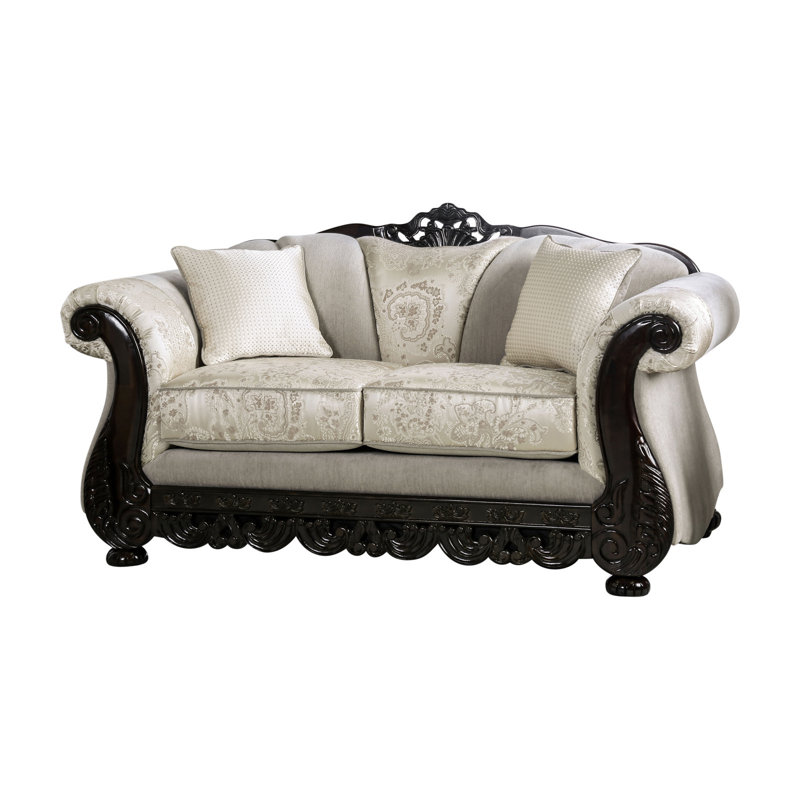 Akyla Chenille Rolled Arm Sofa, Ivory, 40" H x 70" W x 36" D