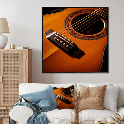 Magnifique guitare orange, photographie sur toile