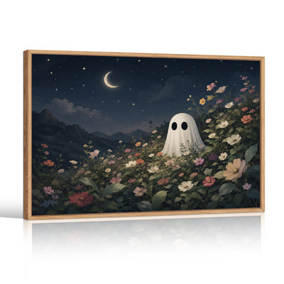 Art mural blanc sur toile Halloween