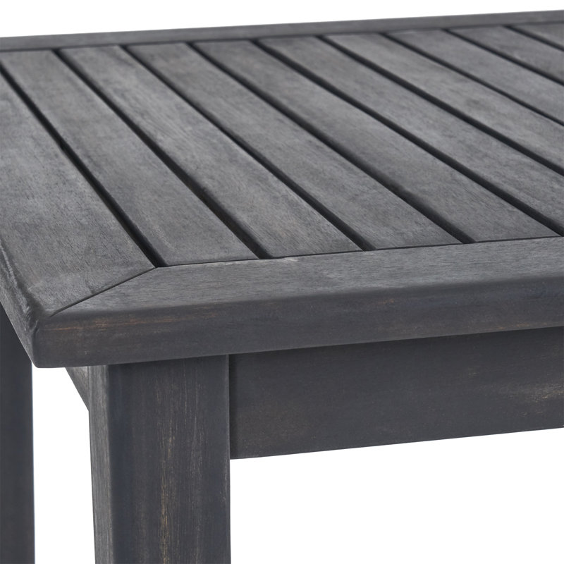 Aiyden 4 - Person Acacia Wicker Patio Dining Set with Square Table, Dark Gray/Brown, 41" H x 45" L x 26" W