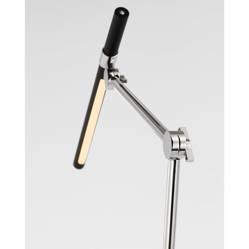 Heron LED Task Floor Lamp, Polished Nickel