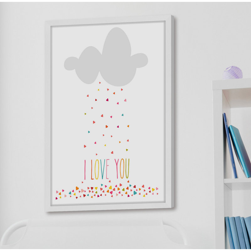 Raining Hearts - Typography on Paper, 46cm H x 30cm W