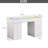 Makeup Vanity Desk HD Glass Top Built-in LED Light Strips Large 13 Drawers-434093892
