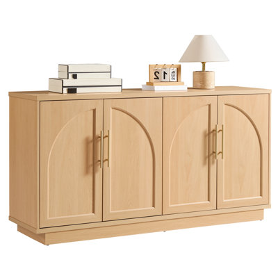 Curved Arch Four Door Sideboard Storage Cabinet with Adjustable Shelves by Ophelia & Co.