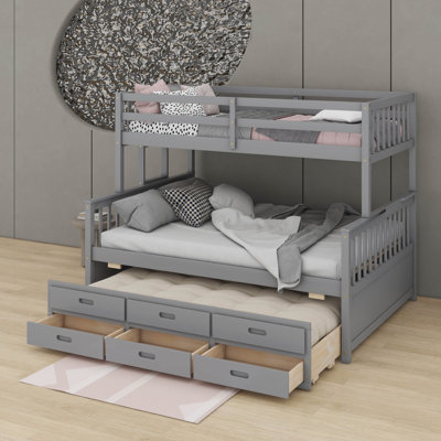 Twin Over Full Bunk Bed With Trundle And Drawers