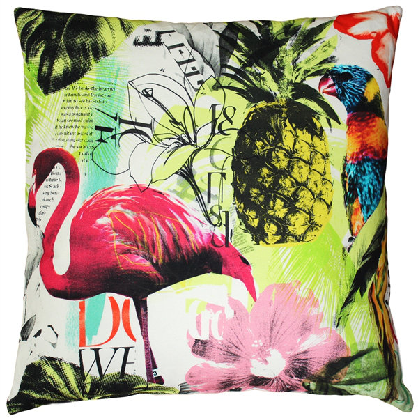 Floral Cotton Reversible Throw Pillow