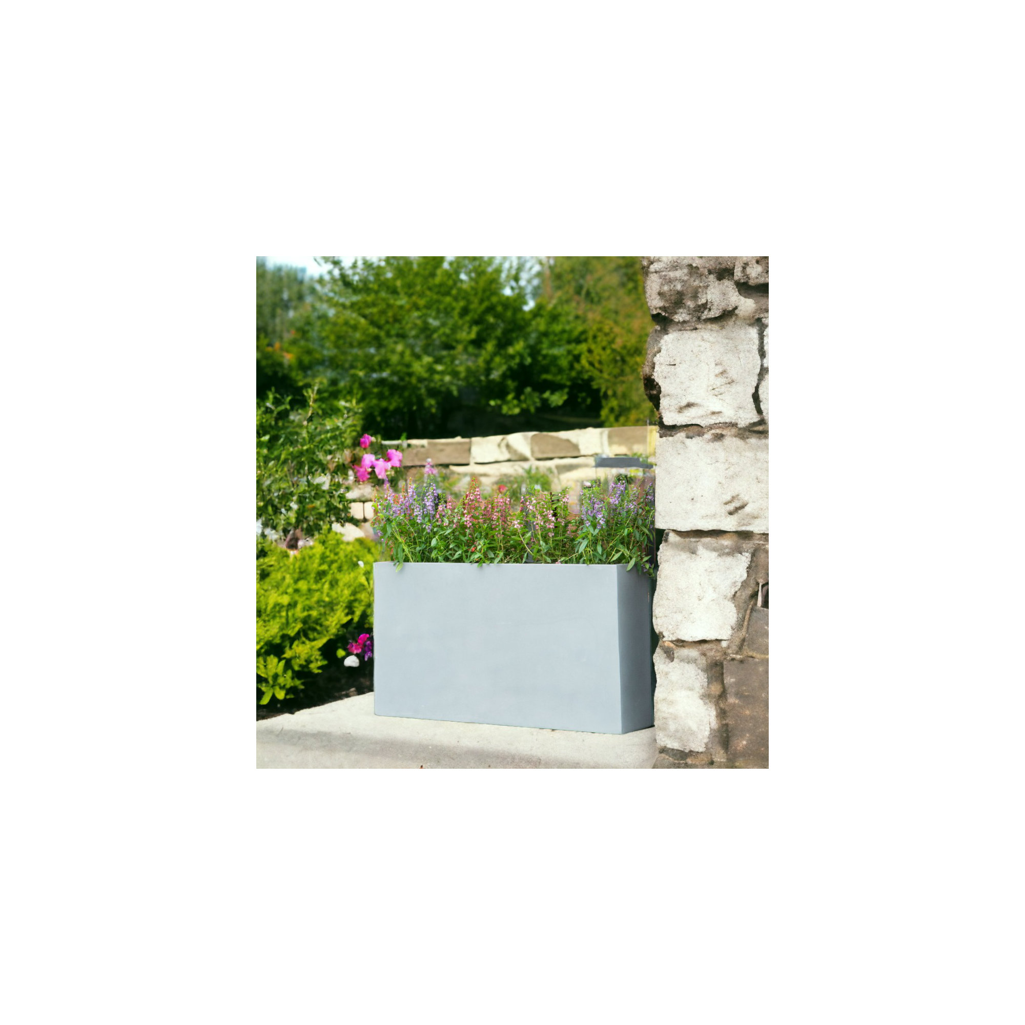 Connoisseur Handmade Planter Box, 8" H x 31.5" W x 8" D, Grey