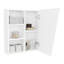 Armoire à pharmacie murale blanche avec porte à miroir et rangement fermé / ouvert, 23,49 pouces de hauteur, 6,62 de largeur, 19,25 de profondeur, armoire fonctionnelle, porte, cinq tablettes et plus, ouverte
