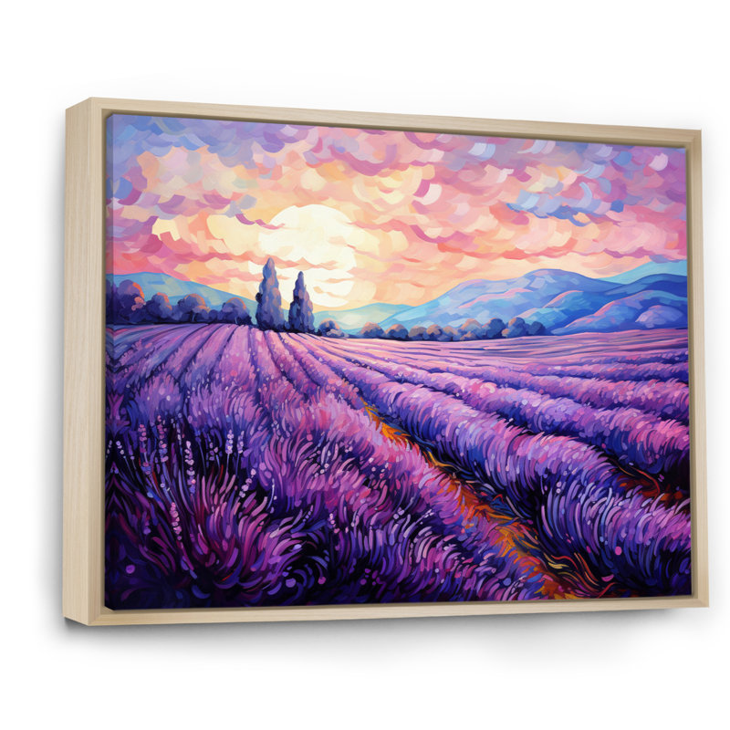 Vangogh Lavender Fields II - Vangogh, art mural sur toile par Vincent Van Gogh, peinture, Cadre naturel flottant