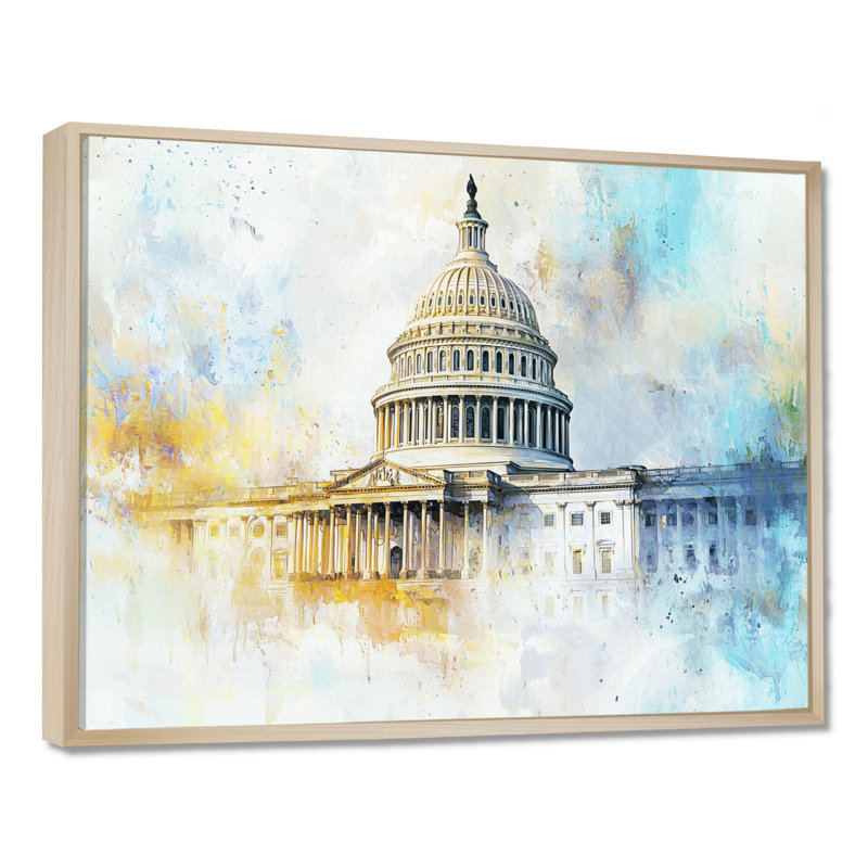 Chul - art mural patriotiste américain, H 12 po x l 20 po, Impression encadrée flottante, Crème, crème