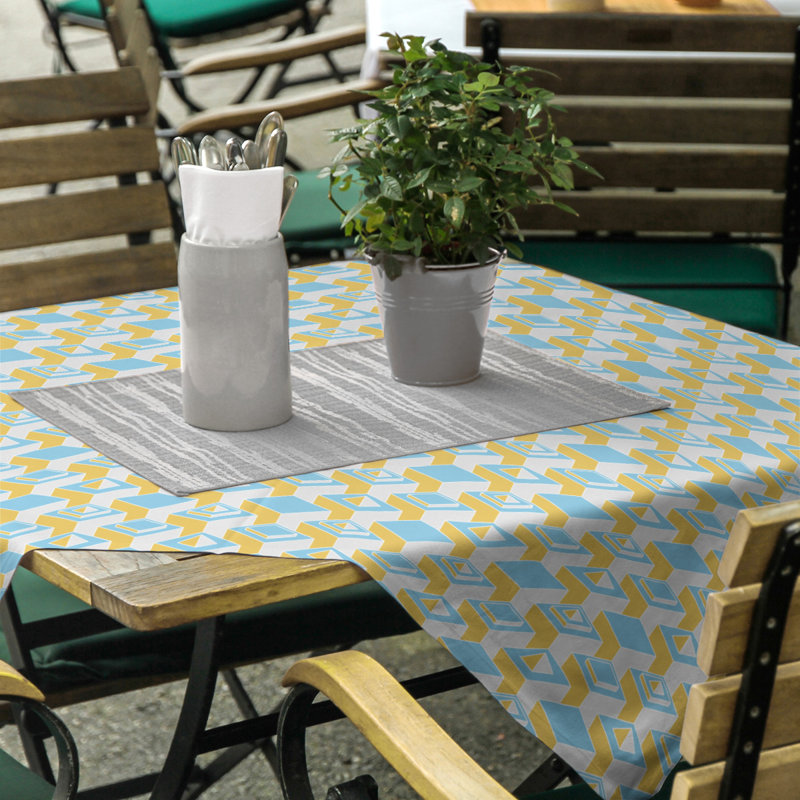 Nappe de gratte-ciels classiques, Jaune / bleu sarcelle