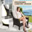 Outdoor PE Brown Wicker Rattan 3.5" Wide Armrest Dining Chair with Olefin Thick Cushions Set of 2-1663027000