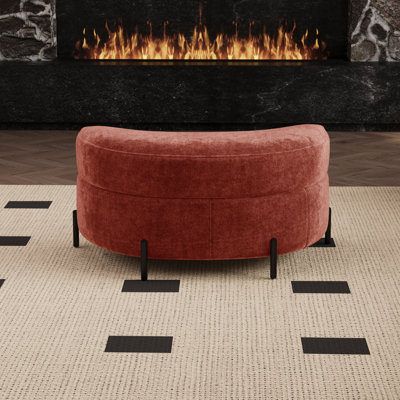 33.7" W Upholstered Storage Ottoman With Reversible Top
