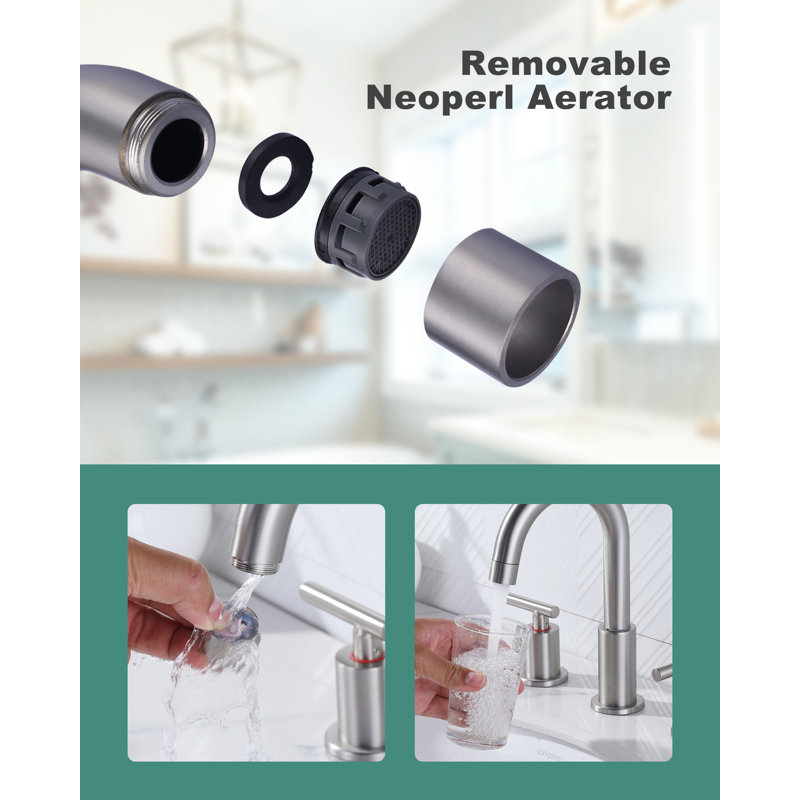 Brushed Nickel Double Handle High Arc Bathroom Faucet