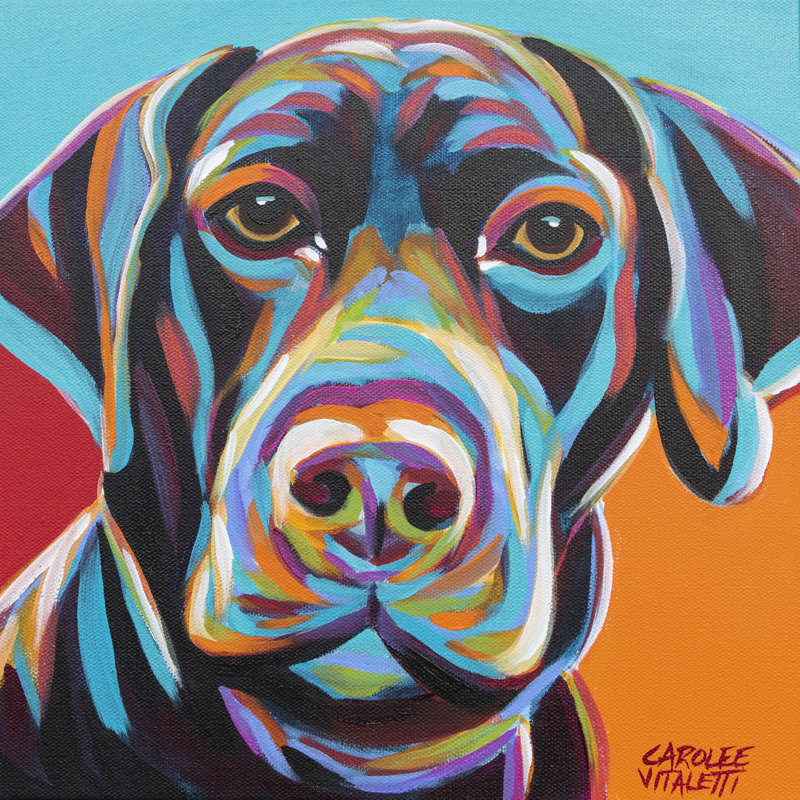 Dog Friend II by Carolee Vitaletti - Wrapped Canvas Painting, 91cm H x 91cm W
