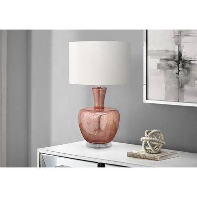 Lighting, 26 po, lampe de table, verre, ivoire / abat-jour crème, contemporain, moderne
