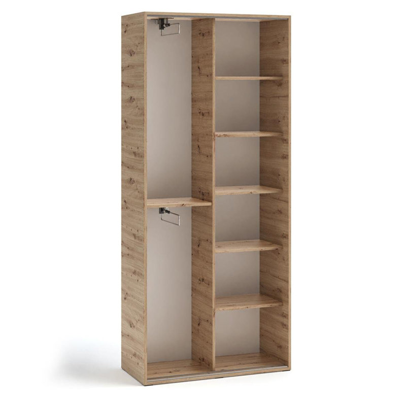 Deracy 2 Door Sliding Wardrobe, Brown