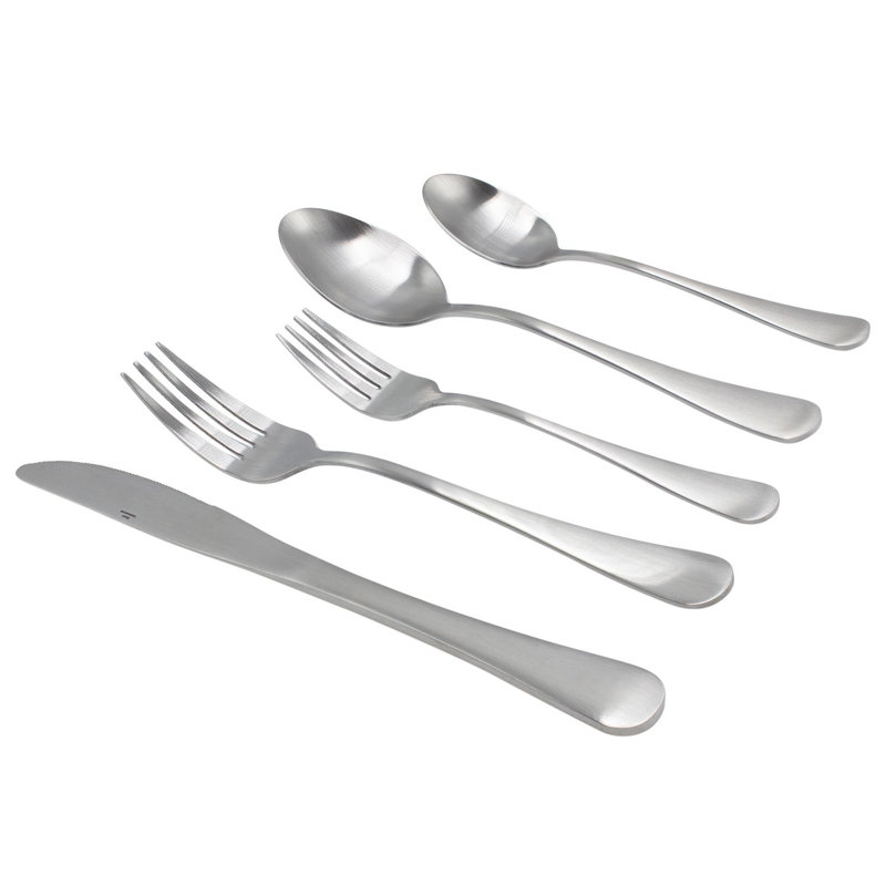 Service de couverts en acier inoxydable 20 pièces pour 4 personnes Elyon Llyly Matte, Argent