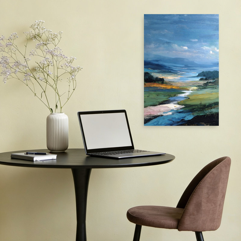 Paysage marin contemporain, art mural