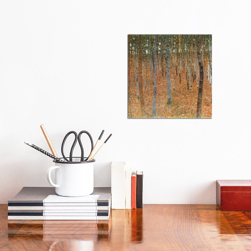 Forest Of Beech Trees by Gustav Klimt - Painting on Canvas, 30.48 cm H x 30.48 cm W, No Frame