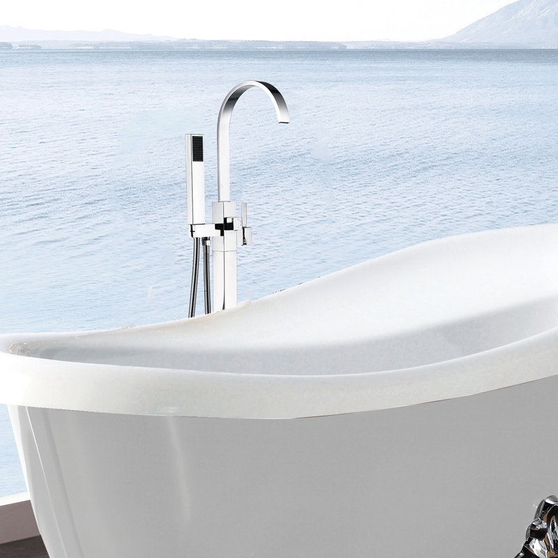 Robinet de baignoire autoportant avec douche à main Modern