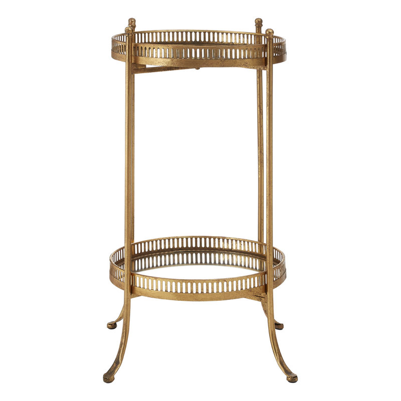 Spiro Tray Top End Table, Gold