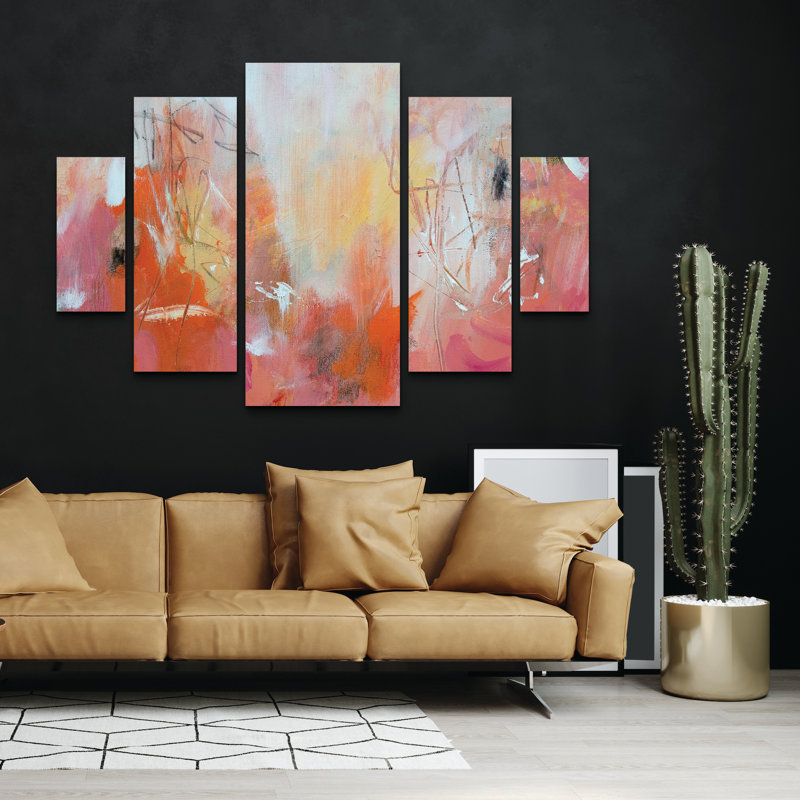 5 Panel Wall Art Set - Tove Hoglund 'Painterly 6' Canvas Wall Art for Living Room, Bedroom, or Office Decor by 