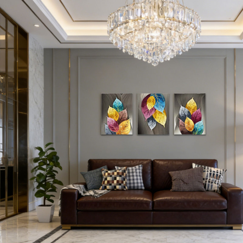 3 pièces d'art mural en toile abstraite de 16 "x 24"