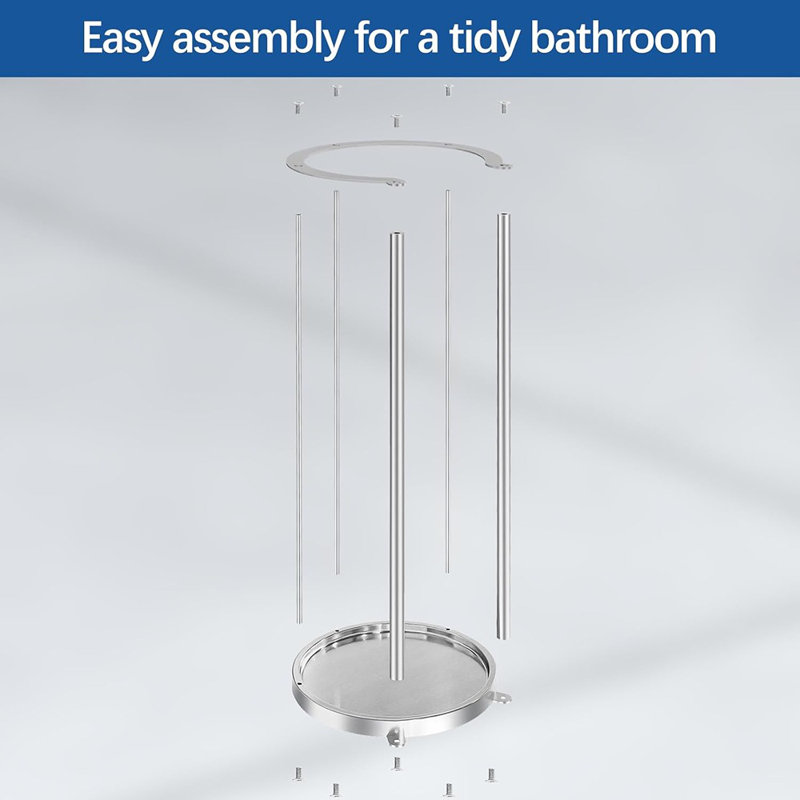 Porte-papier hygiénique sur pied avec base lourde - Peut contenir 3 rouleaux pour le rangement de la salle de bain