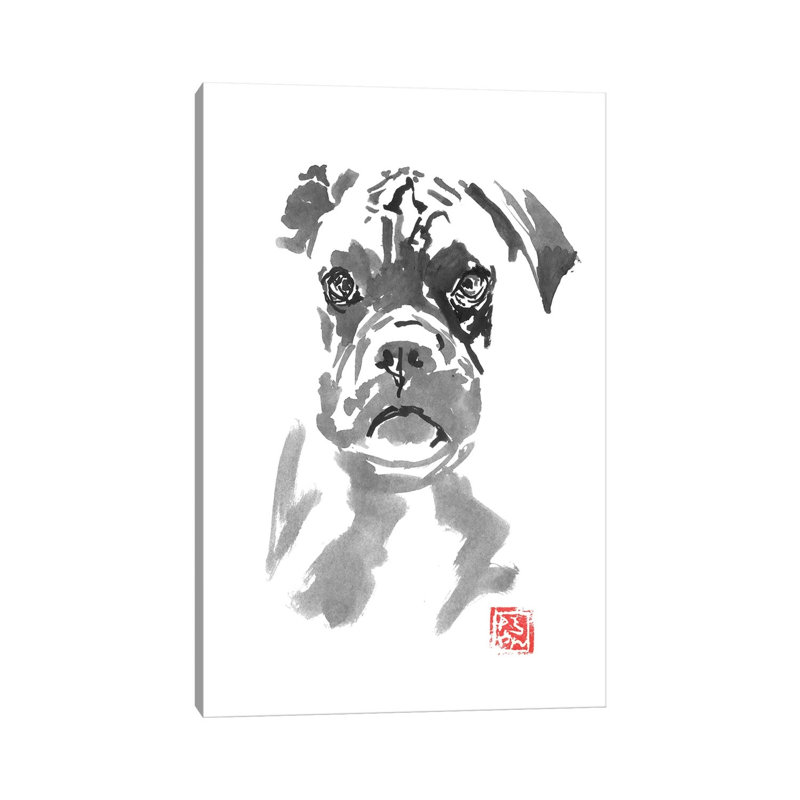 Bulldog by Péchane - Print on Canvas, 20.32 cm H x 30.48 cm W, Wrapped Canvas