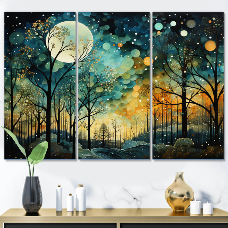 Forêt enchantée sur toile, ensemble de 3 pièces, H 28 po x l 36 po, Wrapped Canvas