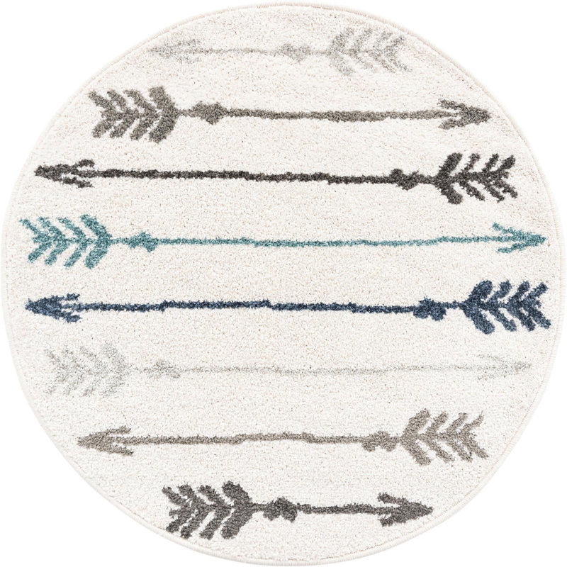 Dryer Geometric Indoor Rug, Round 3'3"