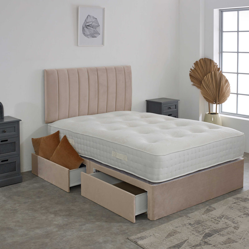 Pocketsprung Divan Bed Set, Small Double (4'), Coffee