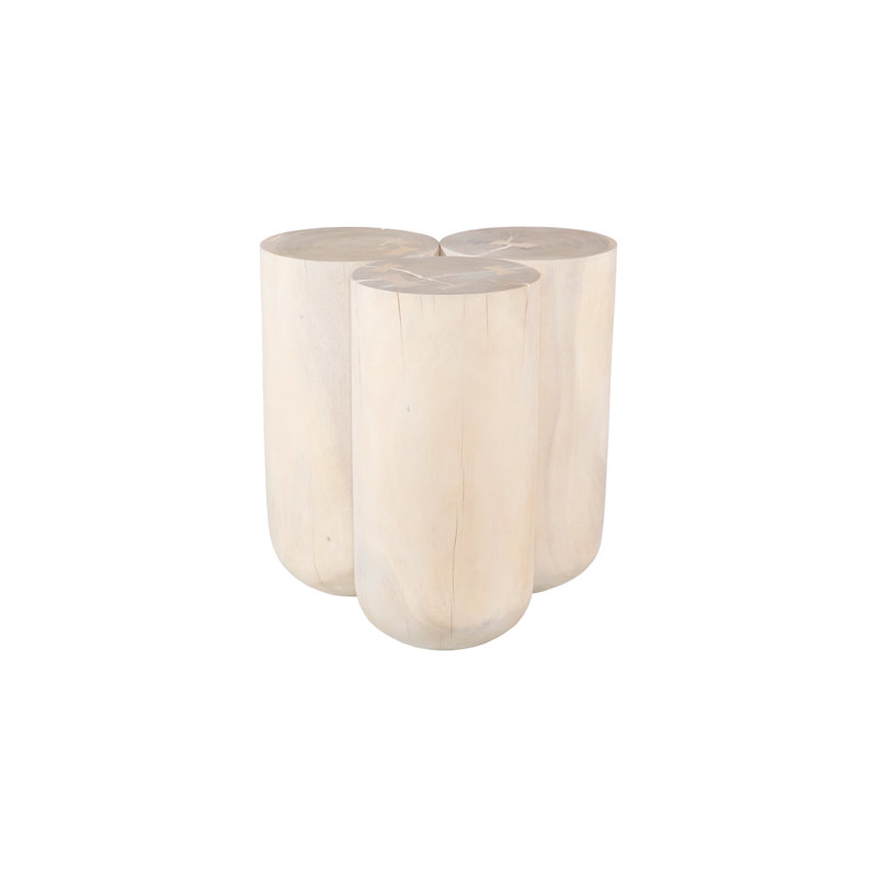 Triflora Side Table, Bleached, Large, 23" H x 22" W x 22" D