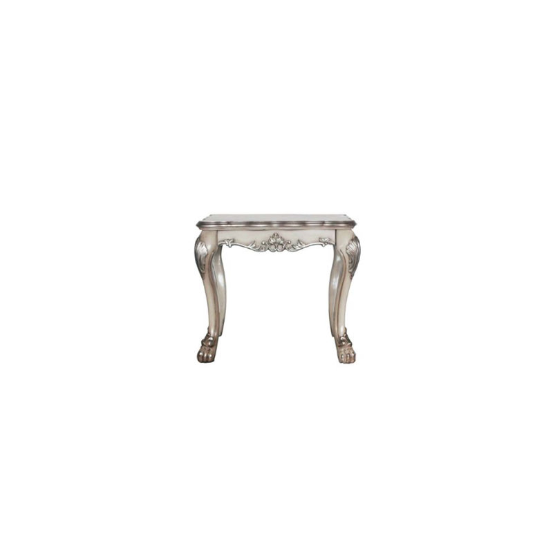 Table de bout Dresden, finition blanc os rétro, Blanc os
