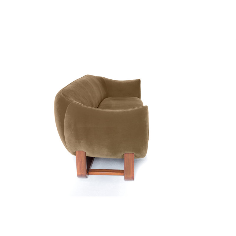 Milo Velvet Sofa, Taupe/Creme Brulee Velvet