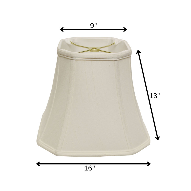 Abat-jour en tissu avec abat-jour en forme de cloche carrée, H 13 po x l 16 po x P 16 po, Blanc