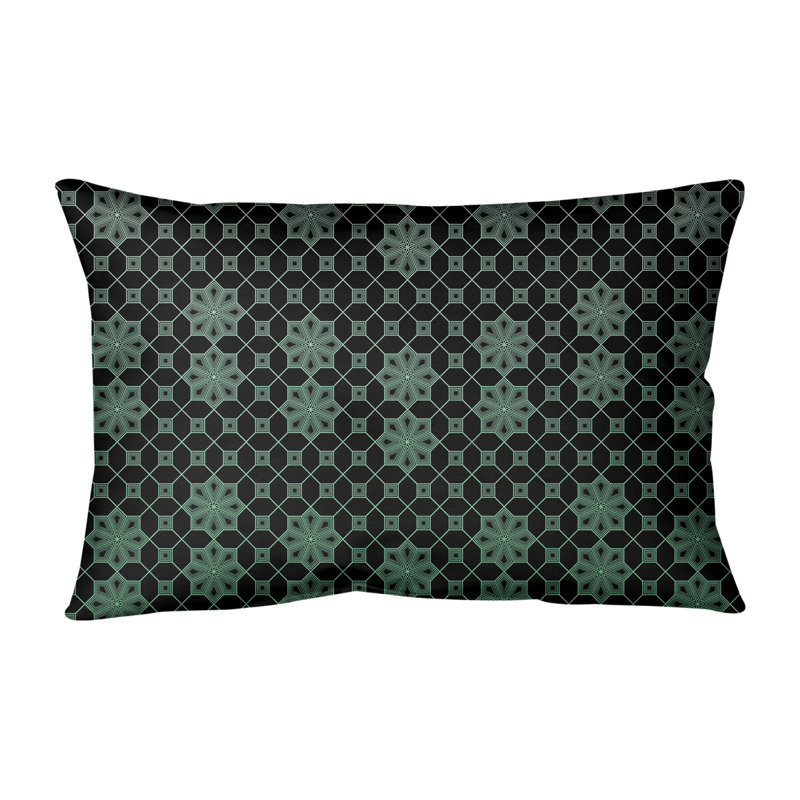 Coussin lombaire intérieur / extérieur Katelyn Elizabeth, Vert foncé / Noir