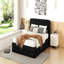 Grand lit plateforme tapissier, noir-1724448566